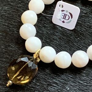 White Agate with Dark Topaz Crystal BD Design